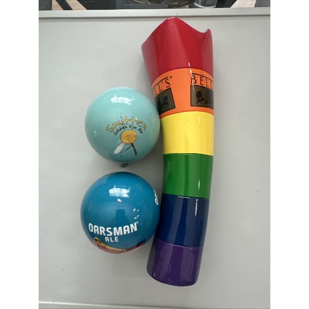 Bell's Brewery Rainbow Pride Beer Tap Handle - Rare Retired With Two TOPS!